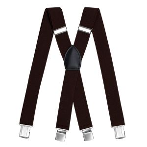 Trousers Mens Brown Leather Suspenders 118CM Braces Custom Printed Suspenders