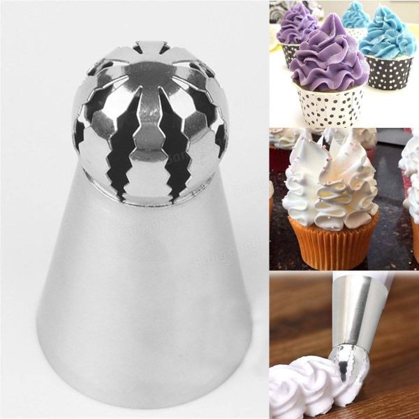 Unique Sphere Ball Icing Tips Designs and 2 FREE Reusable Canvas Piping Bags