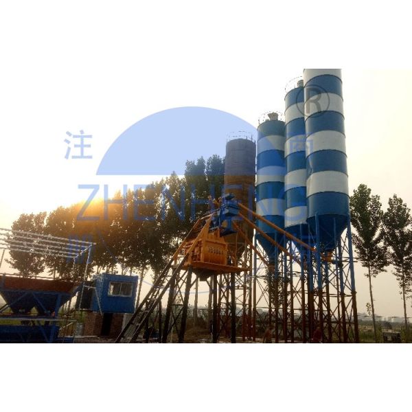 HZS75 Dry Batch Concrete Plant , Twin Shaft Concrete Batch Mix Plant