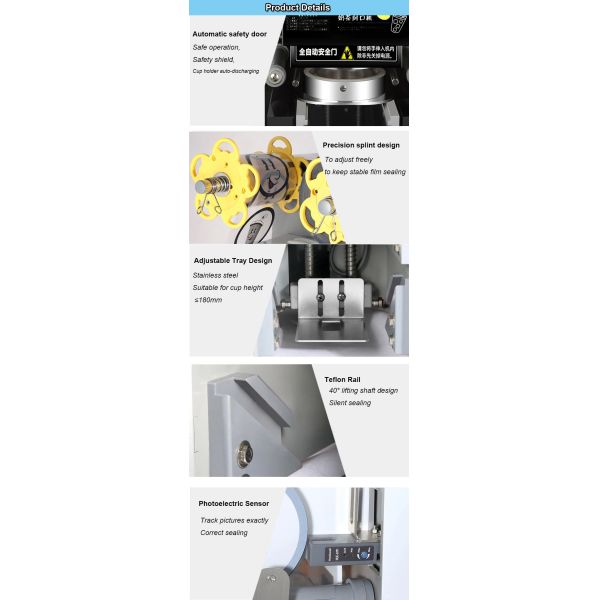 450w Industrial Packing Machines 110v Automatic Cup Sealing Machine