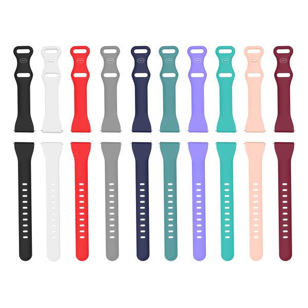 20mm Small Waist Thin Silicone Watch Strap With Multi Color Matching 8 Shaped Buckle