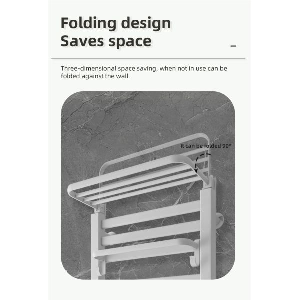 Water and Electric Heated Dual Towel Rail Rack for Wall Mounted Bathroom Installation