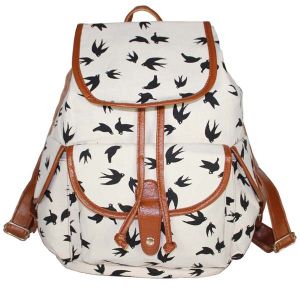 Women's School Swallow Backpack Fox Bag Girl's Owl Backpack Canvas Shoulder