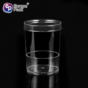 BPA free cylinder shape 93ml disposable plastic cup with lid