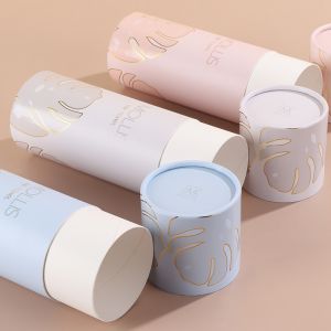 Premium Custom Tube Boxes For Perfume Skincare Recyclable Cardboard Round Paper
