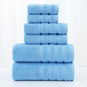 Custom Logo Hotel Bath Towel Set 100% Cotton Sustainable Bathroom Towel for Home