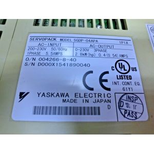 SGDP-04APA Yaskawa single phase input three phase output servopack