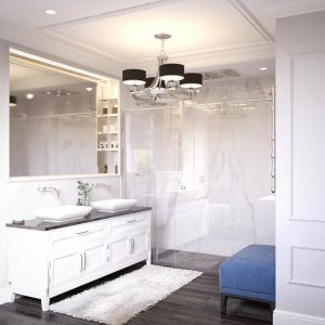 China Customized Euclidean White Bathroom Cabinet with Stainless Steel Tower Rack on sale