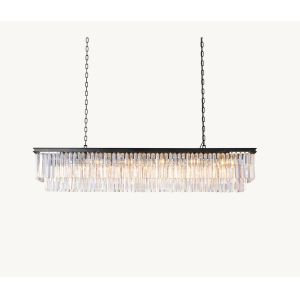 Quality Black K9 Crystal Chandelier Modern Crystal Rectangular Chandelier 70&quot; for sale