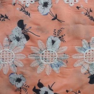 Buy cheap Soft Heavyweight Cotton Fabric Embroidered Garment Weft Tear Resistant from wholesalers