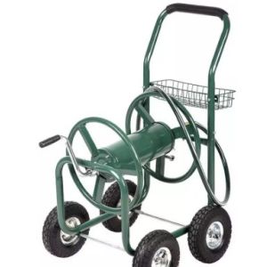 Green Portable Hose Reel Cart for Convenient Outdoor Gardening 60*102*42.5