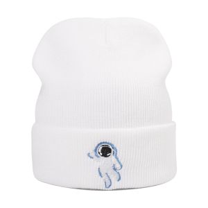 Autumn Acrylic Beanie And Caps Unisex Cute Astronaut Embroidery