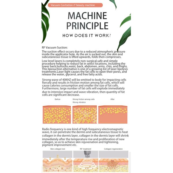 6 IN 1portable radio frequency lipo laser slimming ultrasonic liposuction cavitation machine for sale