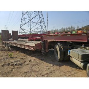 Load 50T Low Bed Semi Trailer Used Semi Lowbed Trailer 50000kgs