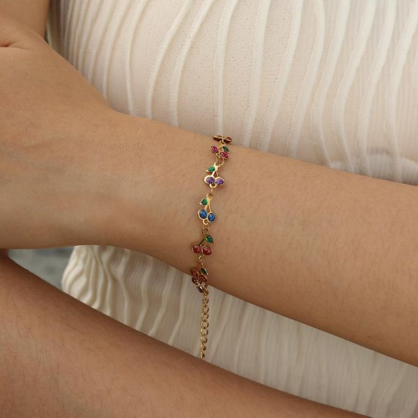 Women Jewelry Gold Plated Stainless Steel Chain Link Bracelet