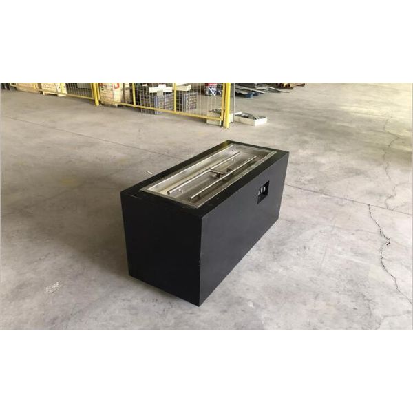 Modern Metal Black Painted Rectangular Gas Burning Smokeless Fire Table