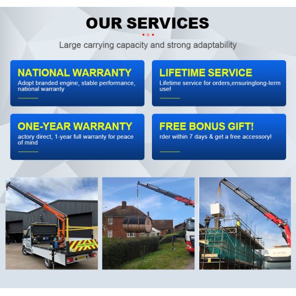 Small 1ton Remote Control Truck Crane Folding Boom Lift Machine with High Visibility Crane Pickup