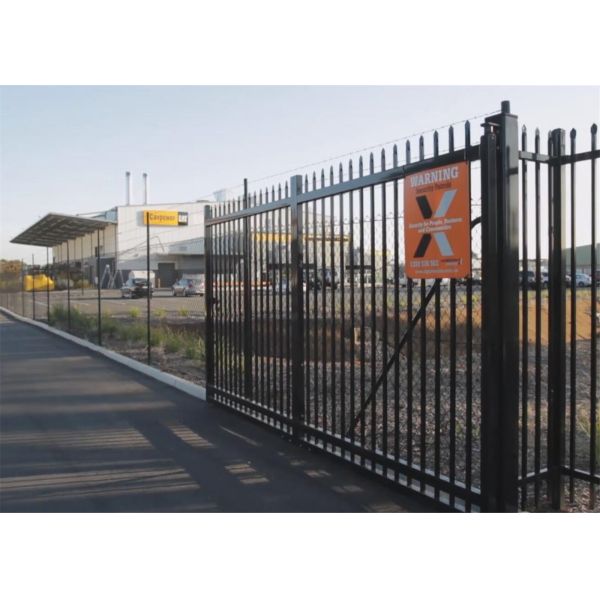 2100mm height x 2450mm width square flat picket HERCULES steel fence