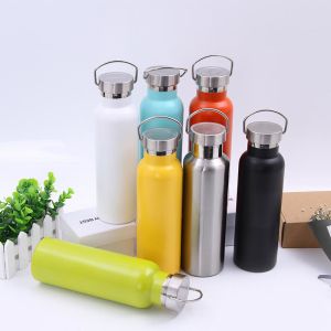 26OZ Vacuum Insulated Stainless Steel Water Bottle Wide Mouth Lids Sweat Proof