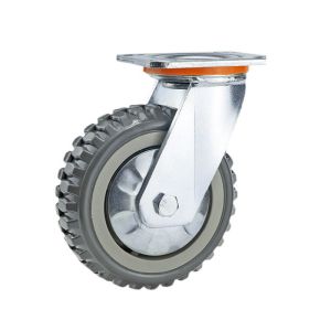 Zinc Plated Heavy Duty Rubber Free Caster Wheel 100mm/125mm/150mm/200mm Diameter