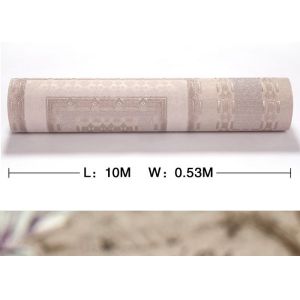 Moisture Proof Embossed Vinyl Wallpaper Pink Plaid Pattern for Bedroom