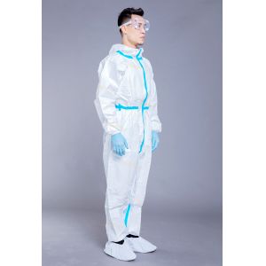 ISO PP SF 65g White Disposable Coveralls With Hood