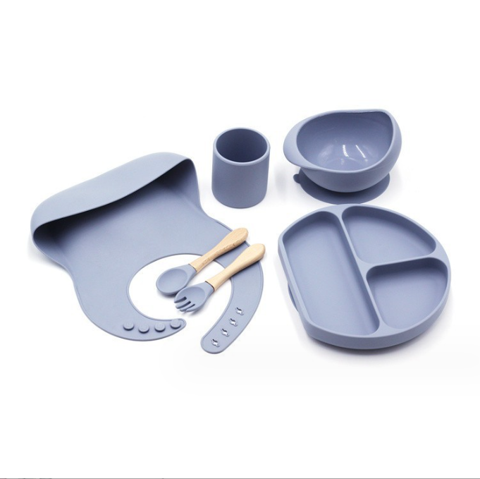 Silicone Feeding Set Top Seller Baby Supplies Baby Dish Plates Set Newborn Set Gift