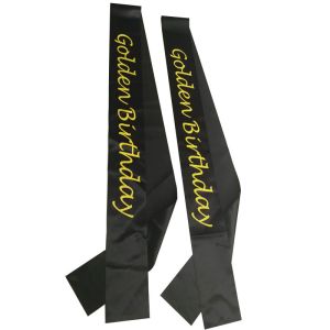 Yellow / Black Custom Award Ribbons Smooth Surface Hot Stamping Printing