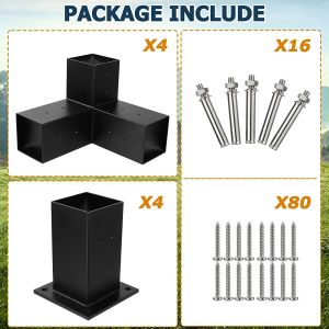 High Strength Steel Post Based Aluminum Pergola Bracket Kit with Powder Coated