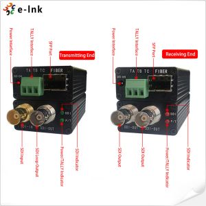 Mini HD-SDI Fiber Converter with Tally & Loop Out, SMF, LC, 20KM for Broadcastin