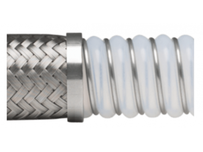 Corrugated PTFE Flexible Hose Steel Wire Reinforced Stainless Steel Medium