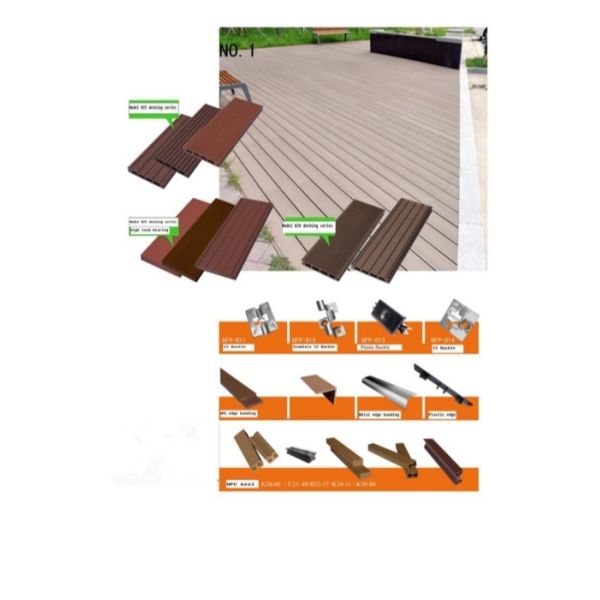 Anti Slip Composite WPC Decking Lightweight 140*23mm Fireproof