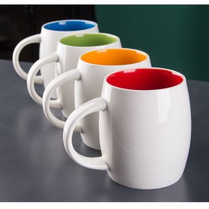 red blue polychrome printed coffee mugs wholesale engrave personalized custom
