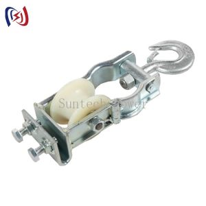 Dual-Use Sitting and Hanging Type Wire Rope Conductor Pulley Stringing Block