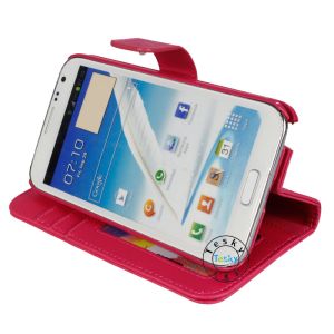 Quality leather wallet cases for samsung note2 flip folio cases for sale