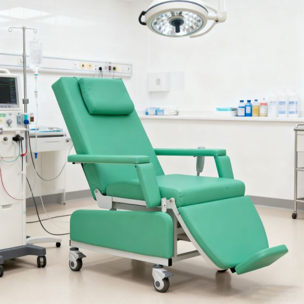 Medical Infusion & Dialysis Therapy Chair With Electric Recline And IV Pole