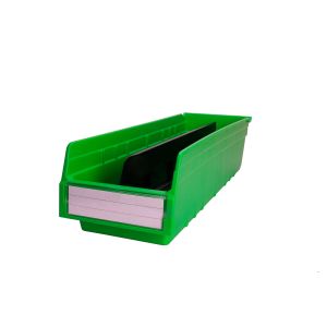 Plastic Shelf Bin Box Semi-Open Front Divisible for Customizable Tools
