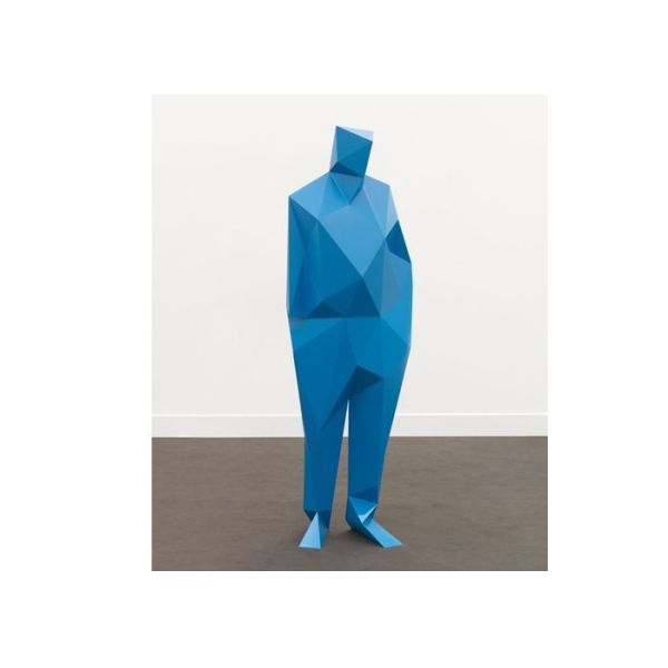 Buy Urban Landscape Blue Painted Stainless Steel 3D Man Statue at wholesale prices