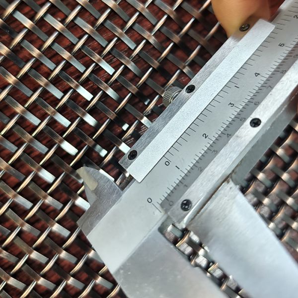 Decorative Antique Brass Copper Plated Stainless Steel Crimped Flat Wire Mesh Interior Grilles For Building Facade Partition Divider Curtain Wall