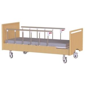 China Hospital Aluminum alloy guardrail wood  material two function manual bed on sale