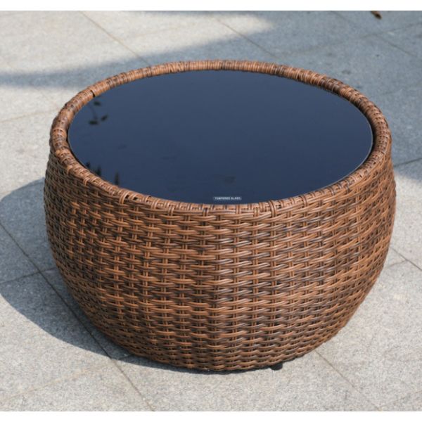 CE BSCI Glass Top Coffee Table Cushions Patio Furniture Sofa Set Furniture Outdoor