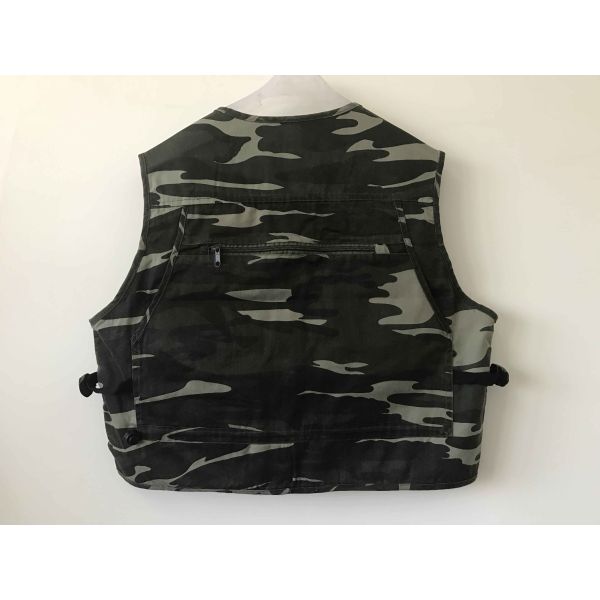 Mens vest, camo vest, waistcoat 036 in T/C 65/35 fabric, camouflage, S-3XL