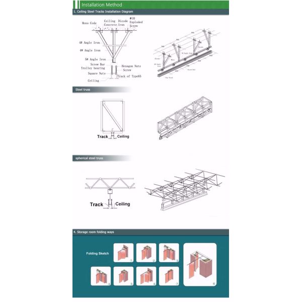Movable Wooden Soundproof Sliding Folding Partition Walls for Hotel 2 Meter Height