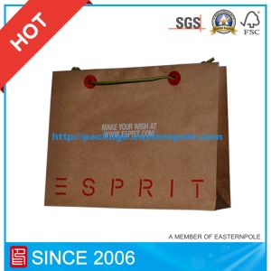 Quality Custom Brown Kraft Paper Shopping Gift Bag for sale