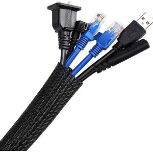 High Flexible PET Self Wrapping Split Braided Sleeving Against Abrasion