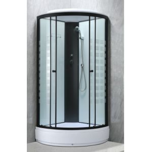 Modern Shower Pods Cabins With Printing Glass And Black Frame