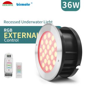 External Control 36W Waterproof 316L Stainless Steel Rgb Led Swimming Pool Light