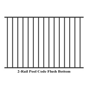 China 2 rails top and bottom flush upright rails powder coated pool fencing panels 1250mm x 2300mm spacing 90mm on sale