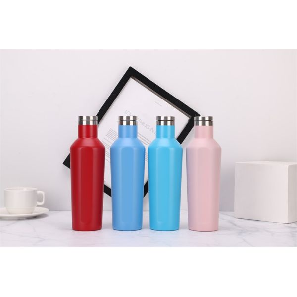 500ml Red wine bottle metal vacuum flask stainless steel insulated funky thermos flasks