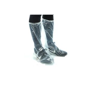 Transparent Slip Resistant Disposable Shoe Covers With Elastic Cuff